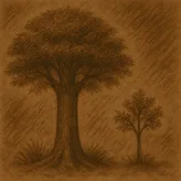 Big and small tree