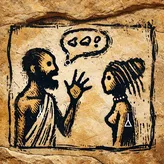 Man speaking to woman