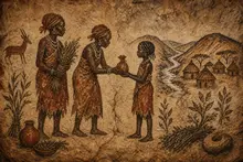 The herb women give Nia a pouch of healing herbs for her grandfather.